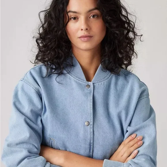 LEVI’S VARSITY Denim Streetwear Bomber Jacket | Size S | Retails $118 | - Picture 6 of 14